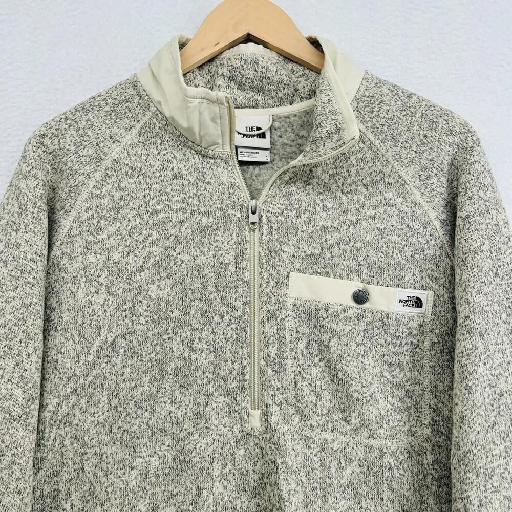 THE NORTH FACE Sweatshirt Mens L Gordon Lyons 1/2 Zip Fleece Pullover Gray